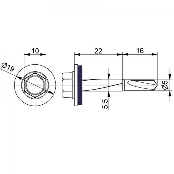 Flexiforce 1051D38 borskrúfa