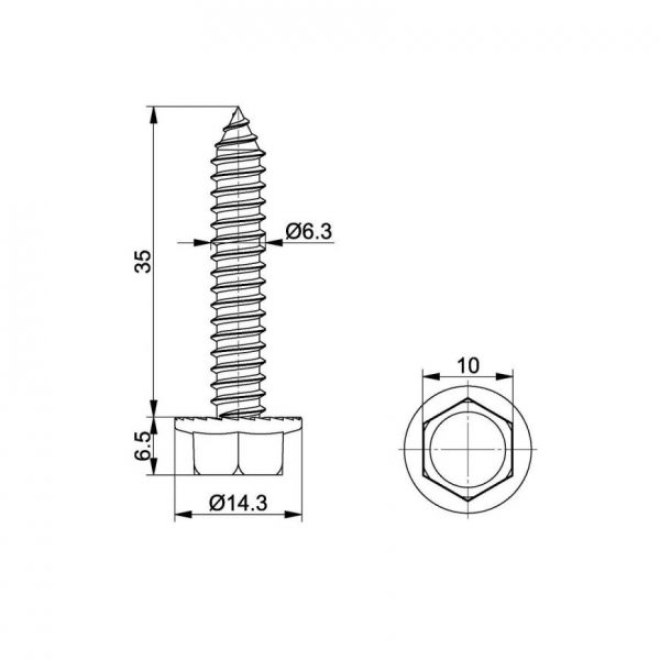 Flexiforce 1053BV skrúfa