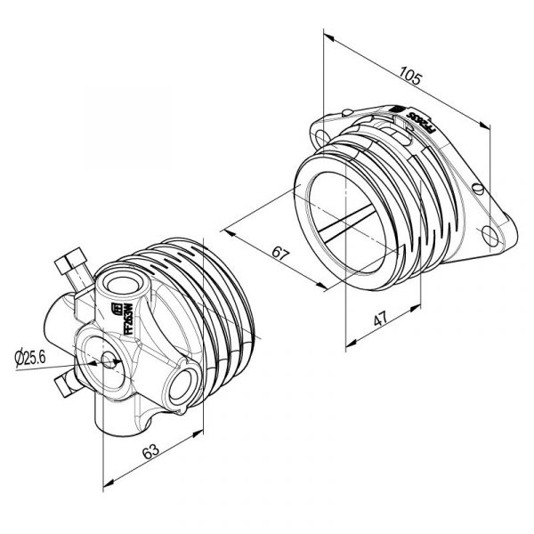 Flexiforce FF263 endafittings í jafnvægisgorm