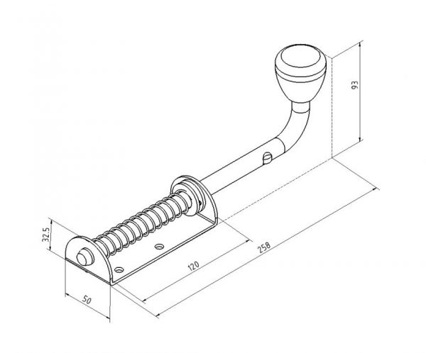 Flexiforce 632L skotlás fyrir iðnaðarhurðir - Mál